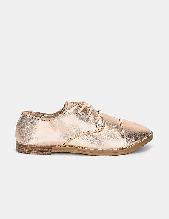 GAP Girls Gold Metallic Oxfords