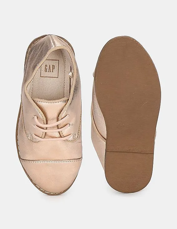 GAP Girls Gold Metallic Oxfords