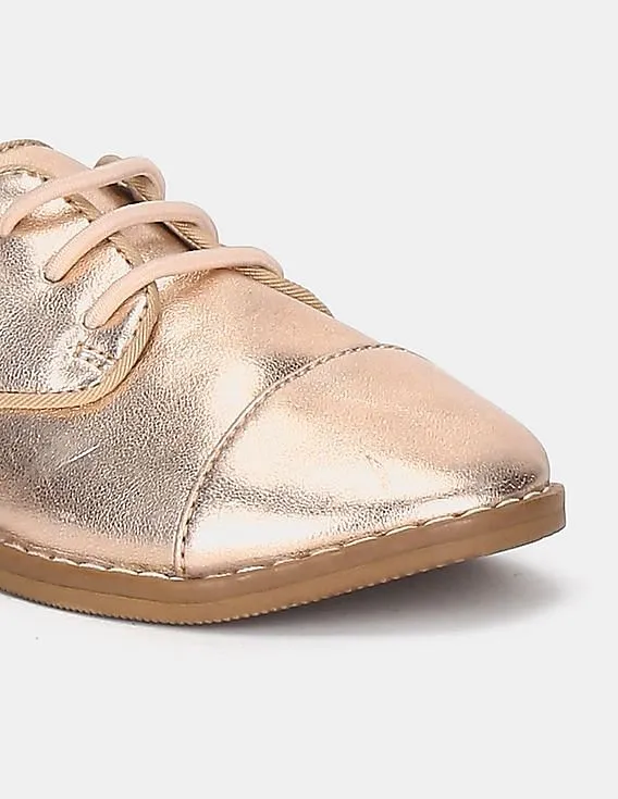 GAP Girls Gold Metallic Oxfords