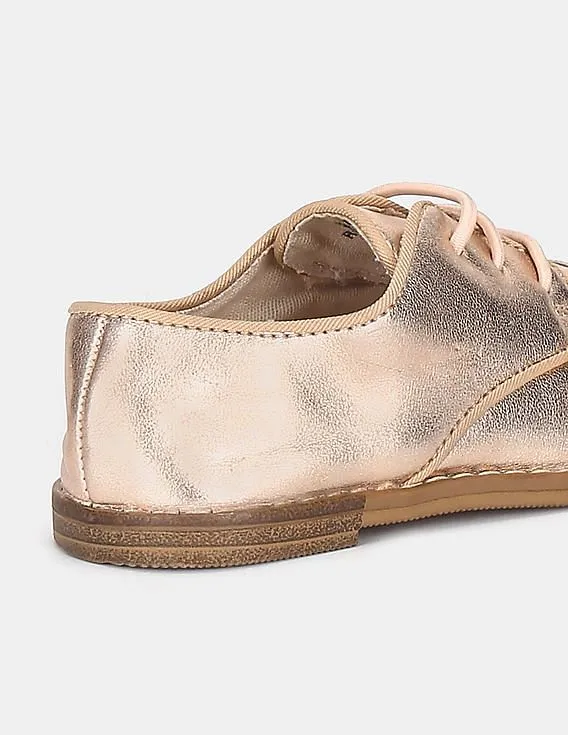 GAP Girls Gold Metallic Oxfords