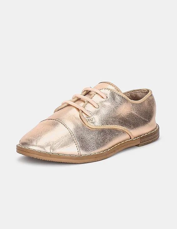 GAP Girls Gold Metallic Oxfords