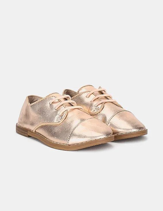 GAP Girls Gold Metallic Oxfords