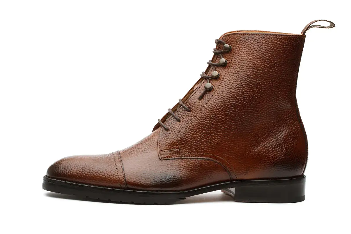 Grain Leather Boots –Medium Brown