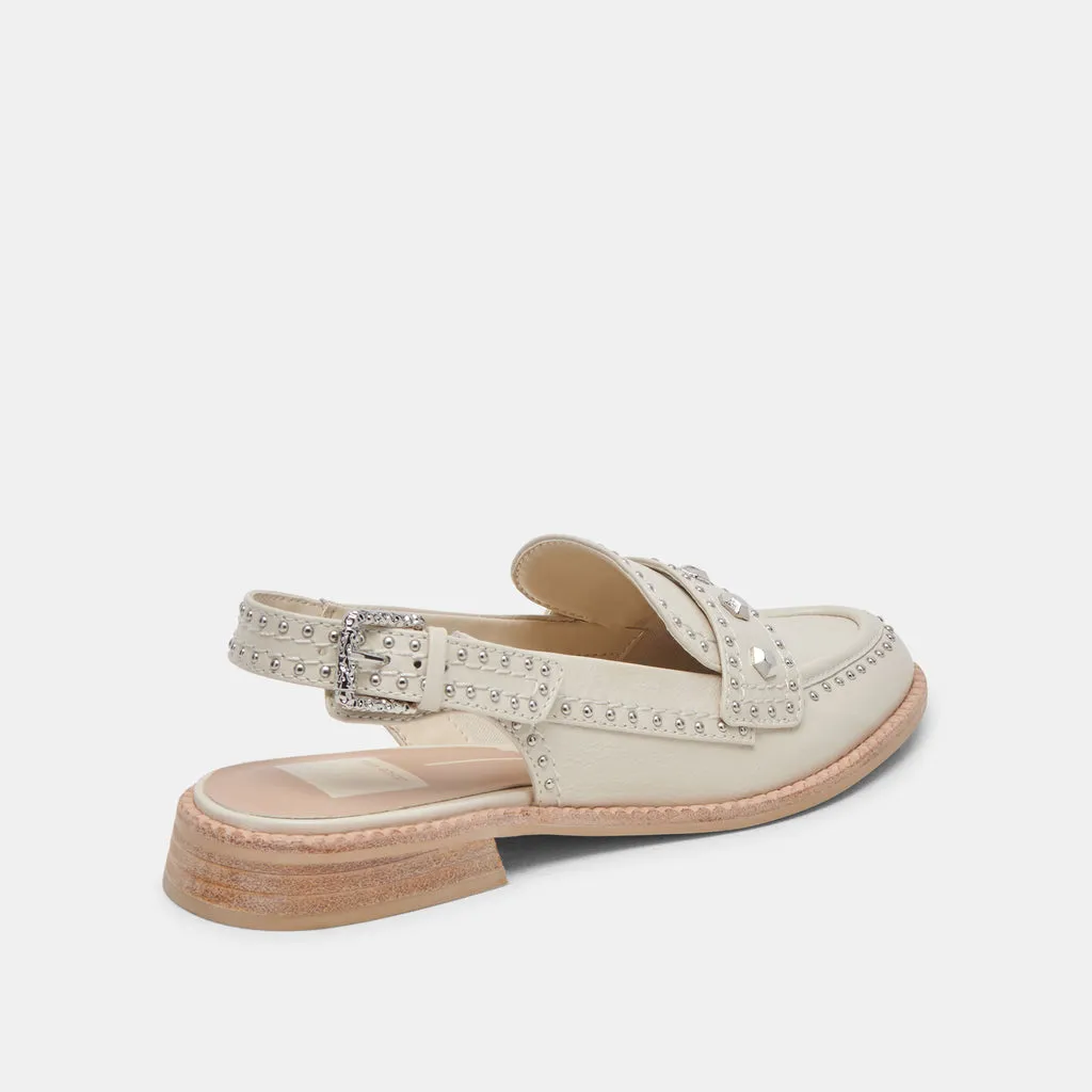 HARDI STUD LOAFERS IVORY CRINKLE PATENT– Dolce Vita 6988668993602