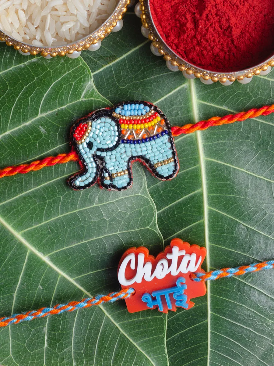 Hathi Raja + Chota Bhai Set of 2 Rakhis for Kids