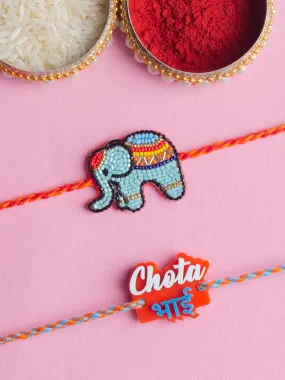 Hathi Raja + Chota Bhai Set of 2 Rakhis for Kids