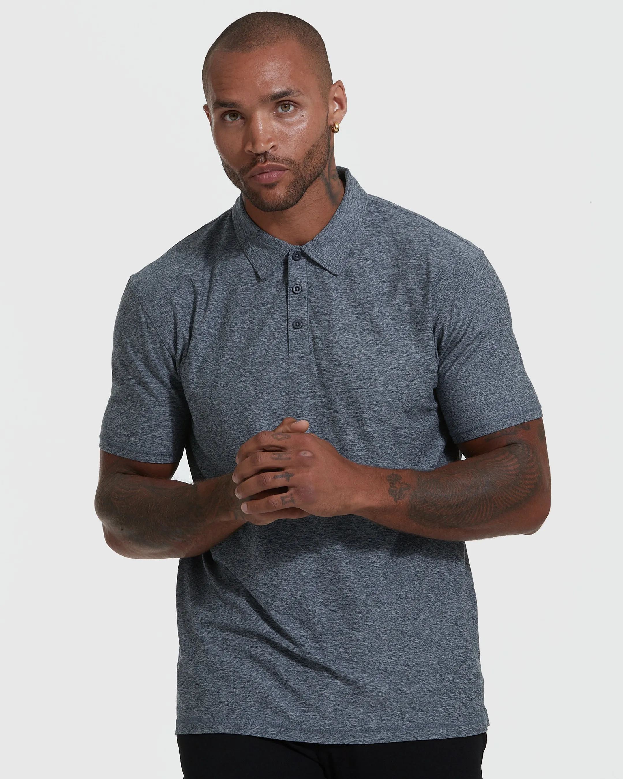 Heather Navy Active Polo