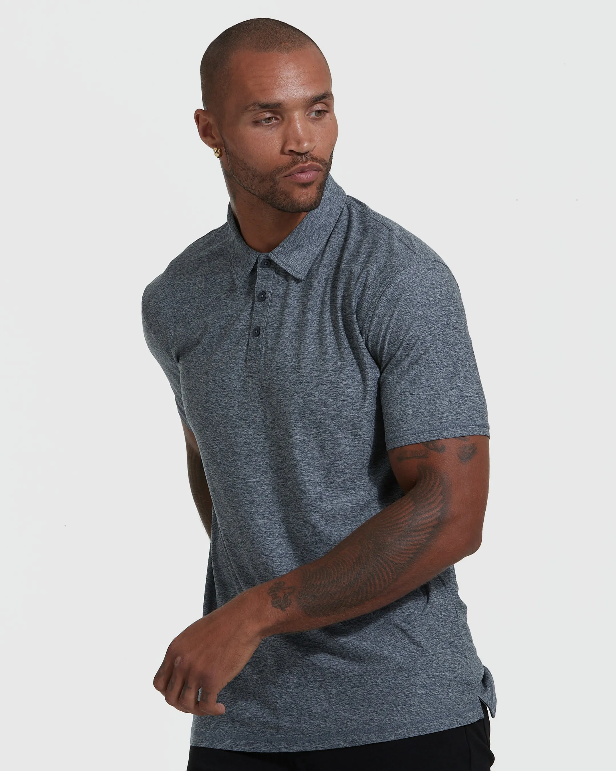 Heather Navy Active Polo