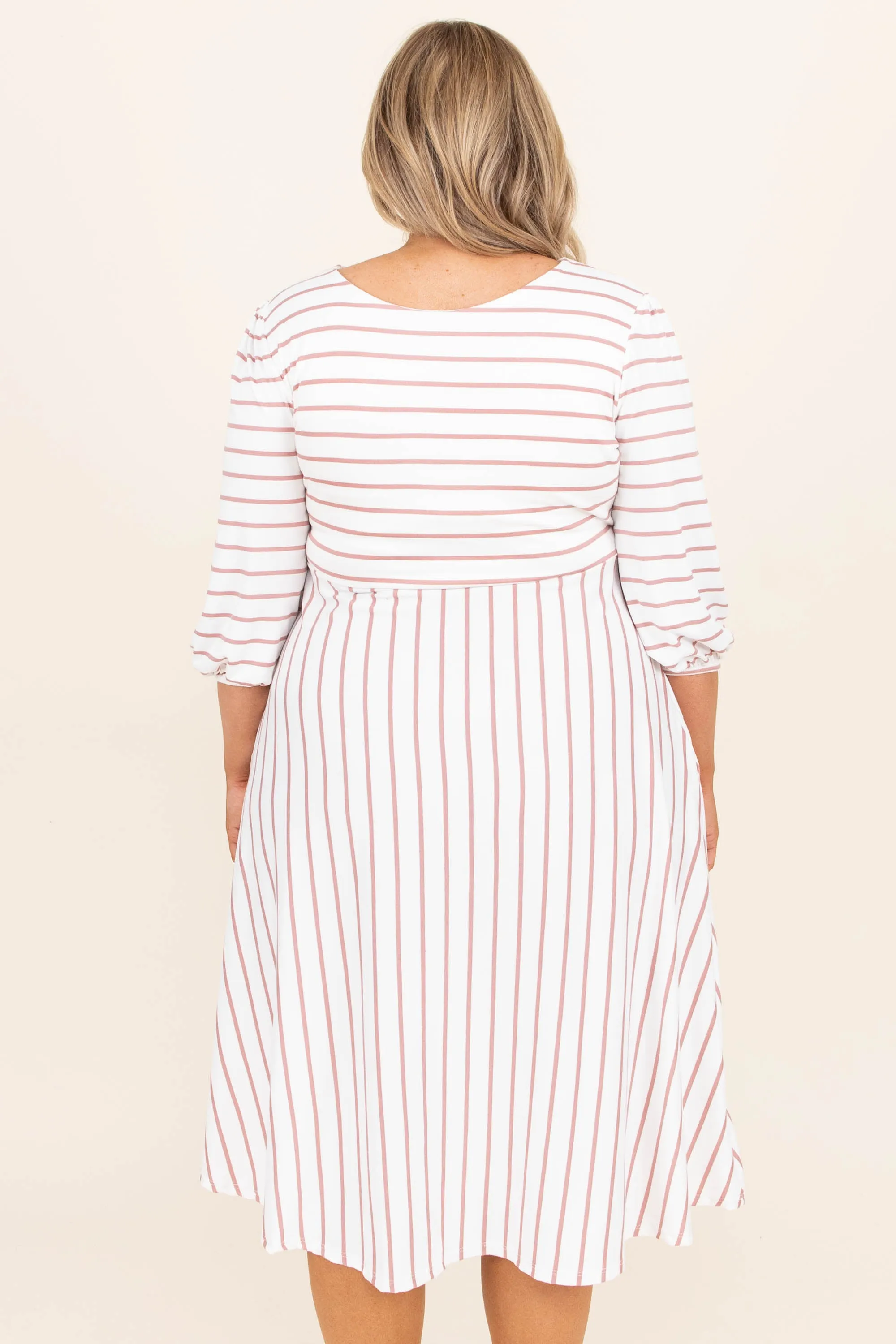 Holding Hands On The Boardwalk Dress, Ivory-Mauve