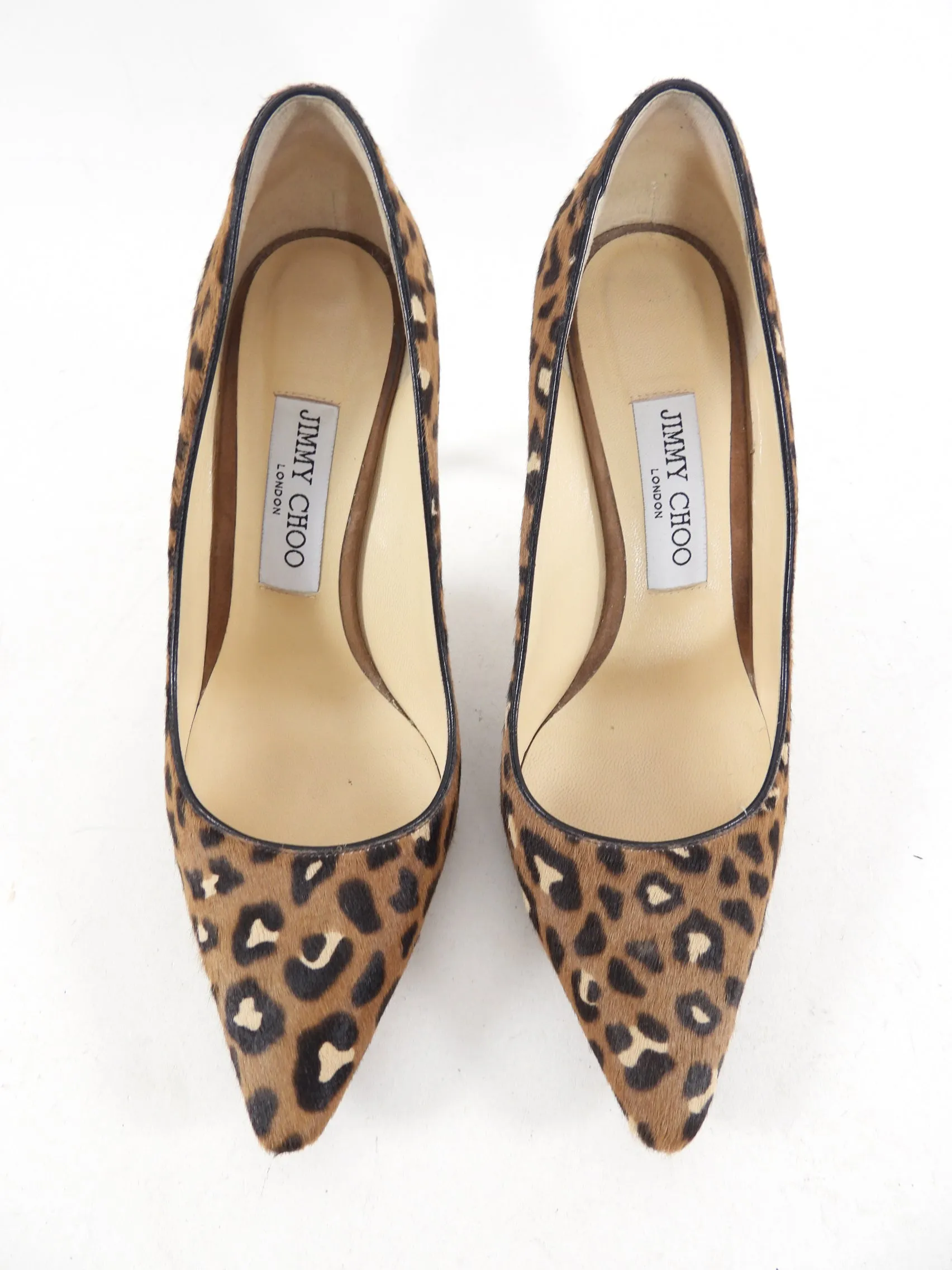 Jimmy Choo Calf Leopard Romy 100 Pumps - 37.5