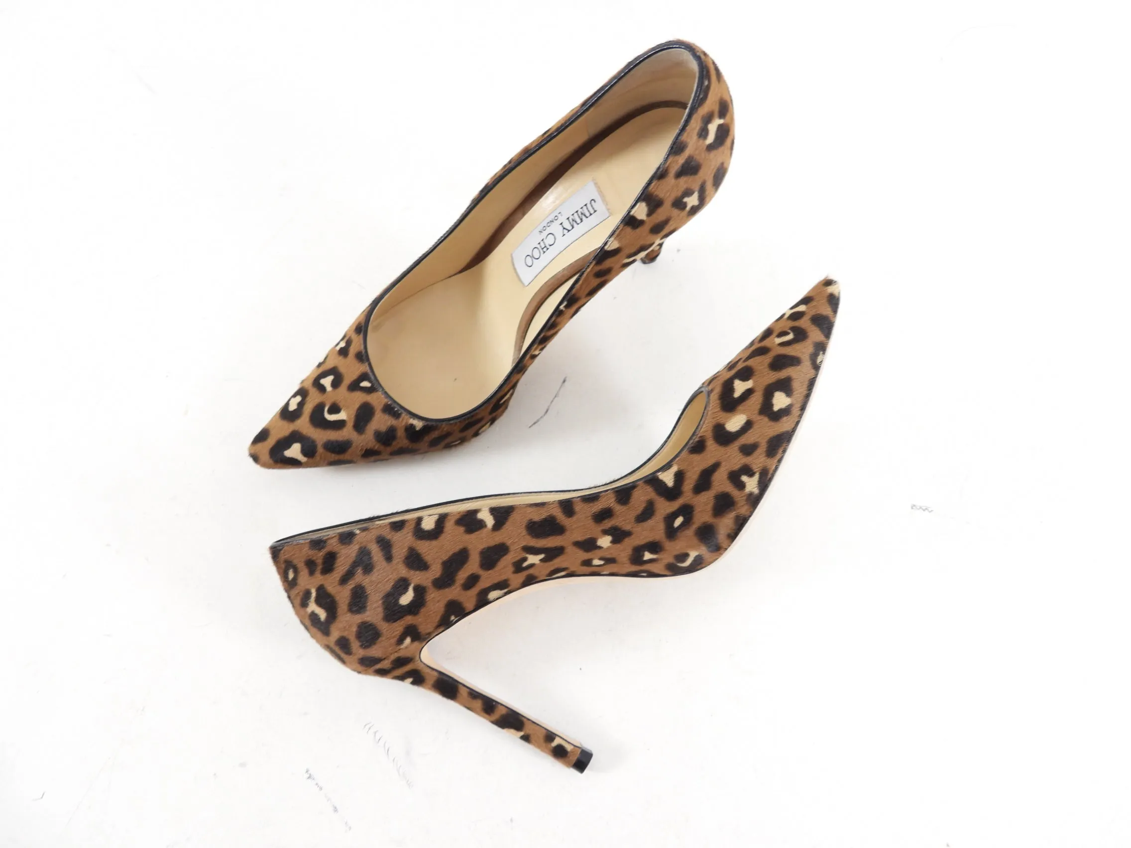 Jimmy Choo Calf Leopard Romy 100 Pumps - 37.5