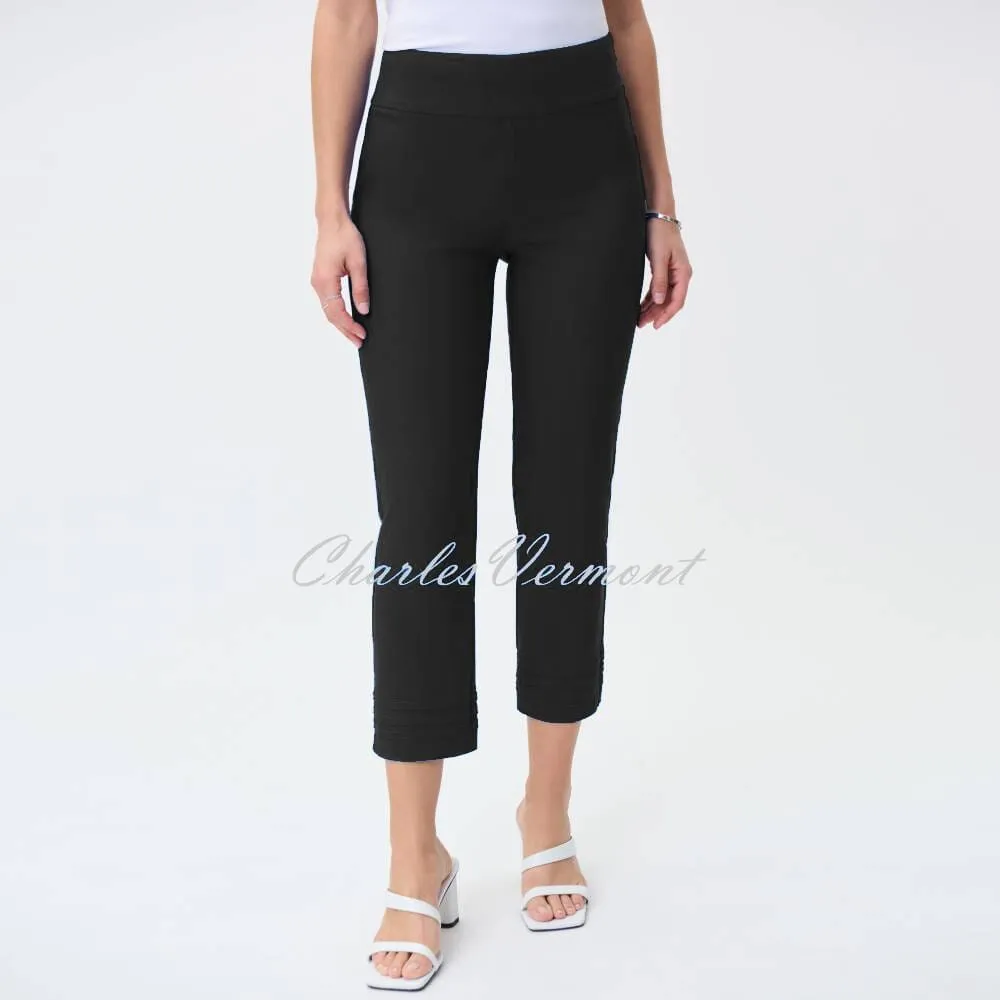 Joseph Ribkoff Cropped Trouser with Ankle Detail - Style 231029 (Black)