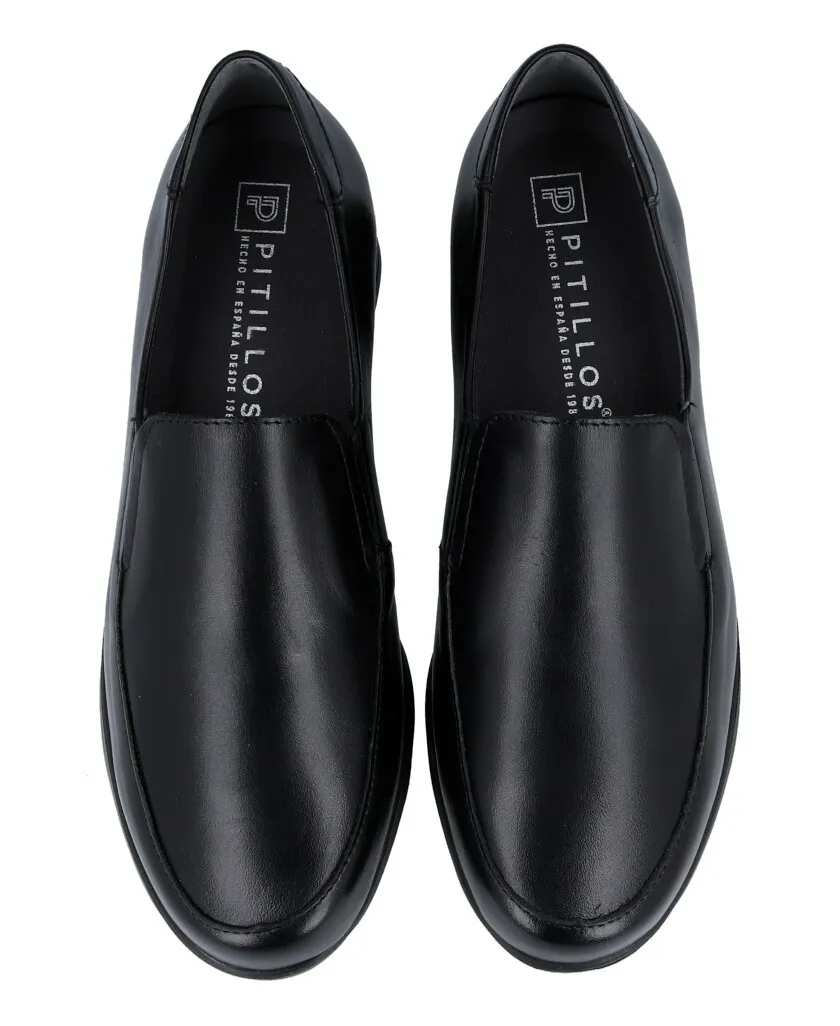 Leather loafers with low wedge Pitillos 107