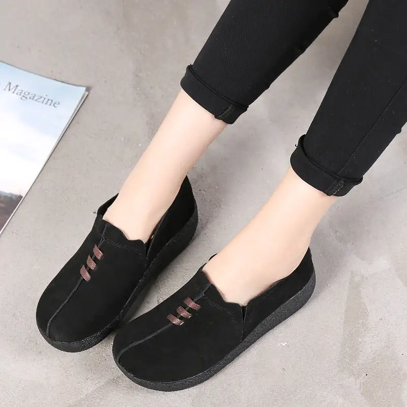 Libiyi Round toe fly woven mesh thick sole ladies casual shoes