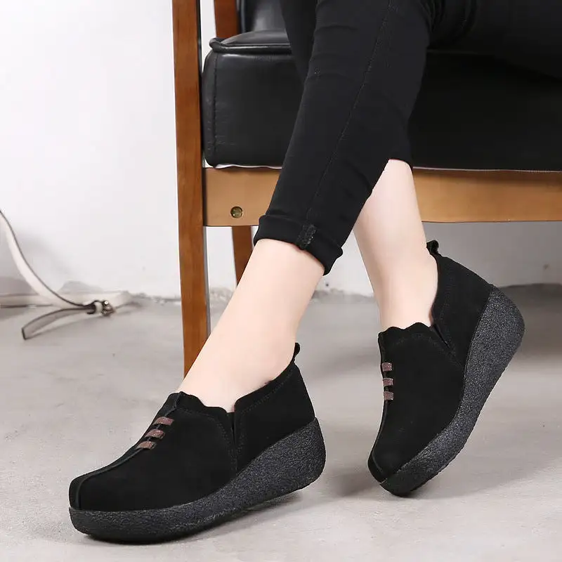 Libiyi Round toe fly woven mesh thick sole ladies casual shoes