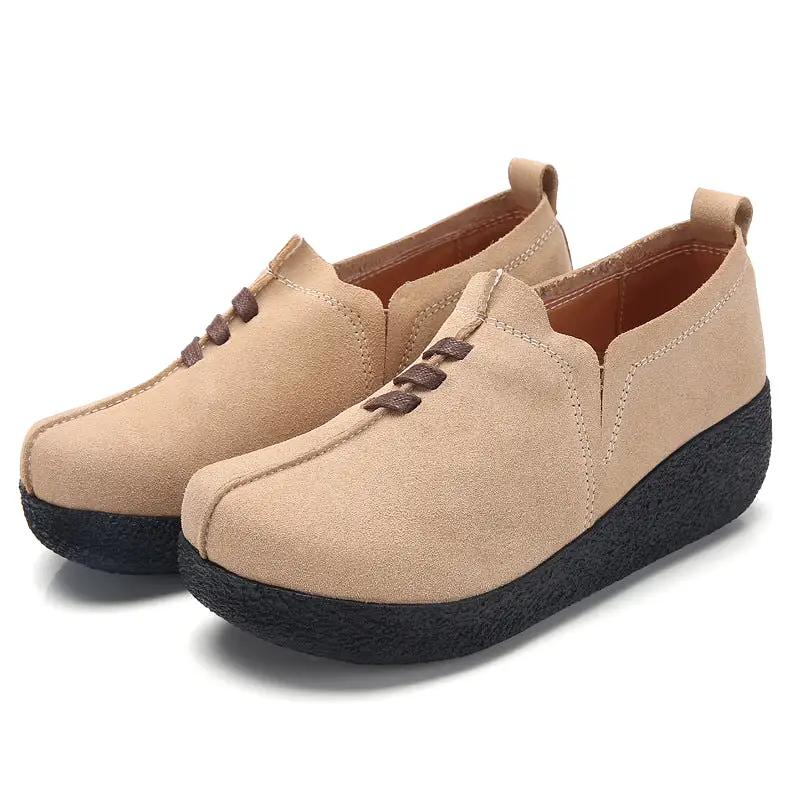 Libiyi Round toe fly woven mesh thick sole ladies casual shoes