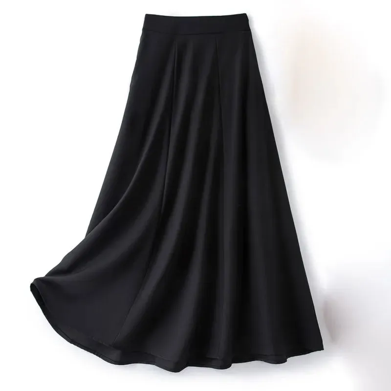 Lining Women's Skirt Korean Fashion Mid-Calf