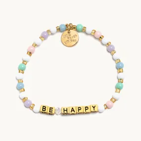 Little Words Project Gold Letters Be Happy Bracelet