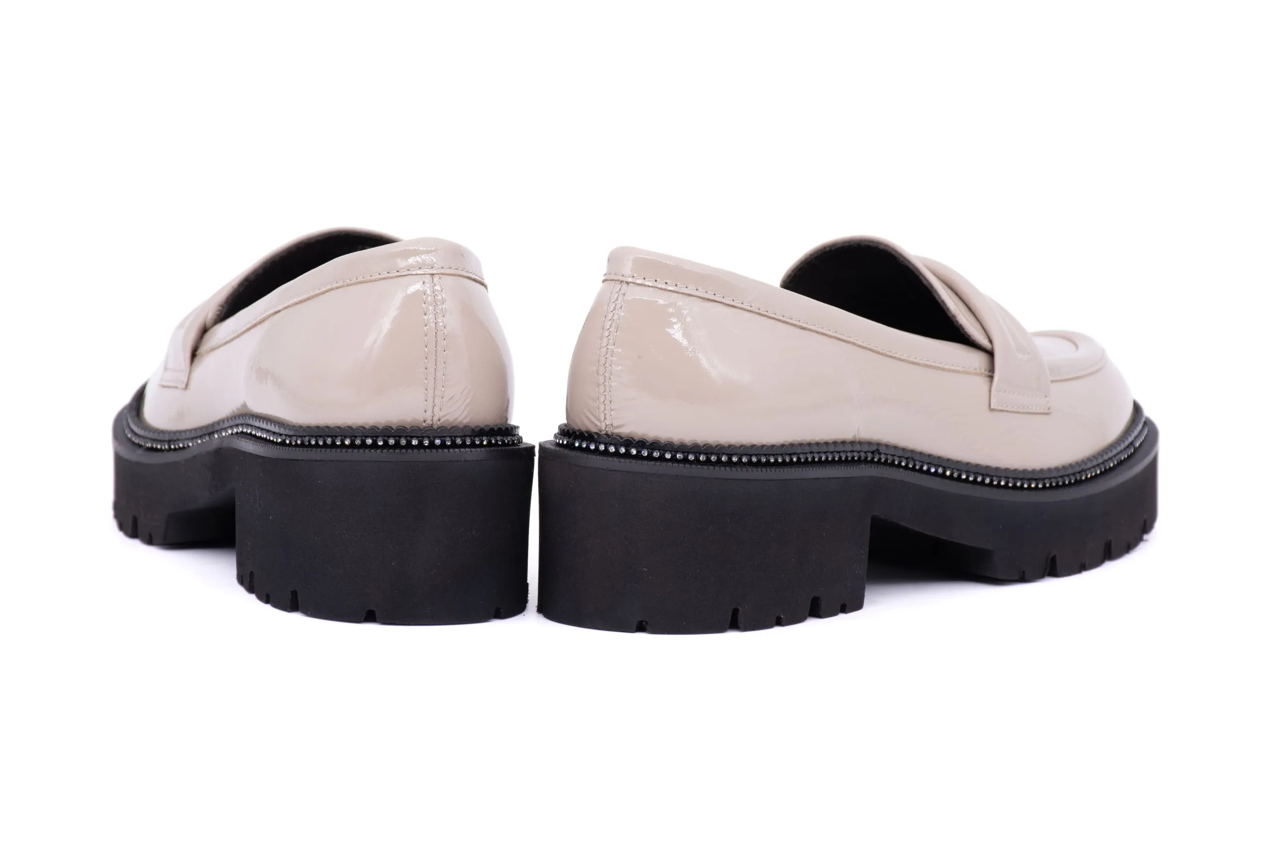 Loafer with Padded Loop on Rhinestone Sole