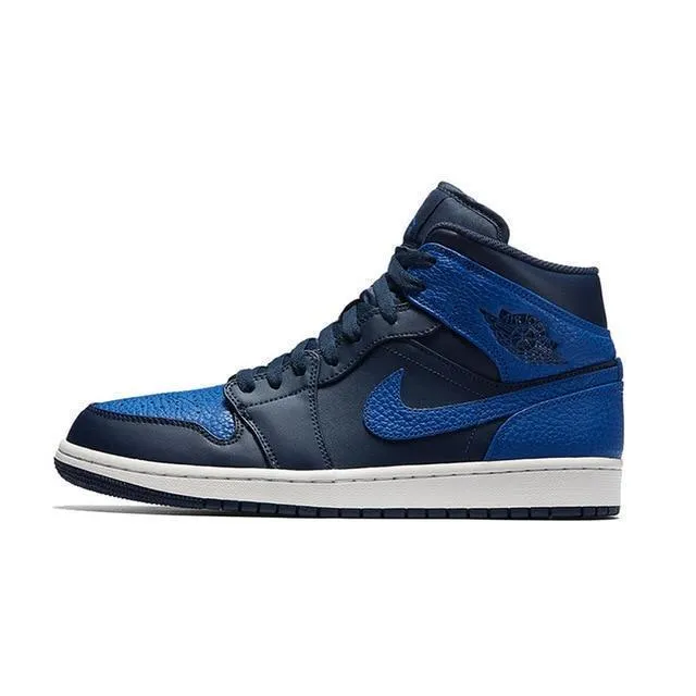 Men's Jordan 1 Mid Basketball Shoes - Dark Blue