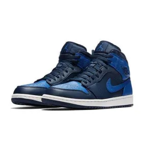 Men's Jordan 1 Mid Basketball Shoes - Dark Blue