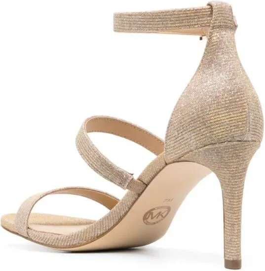 Michael Kors Koda 80mm logo-charm glitter sandals Neutrals