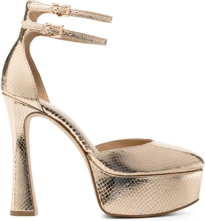 Michael Kors Koda 80mm logo-charm glitter sandals Neutrals