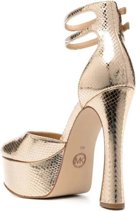 Michael Kors Koda 80mm logo-charm glitter sandals Neutrals