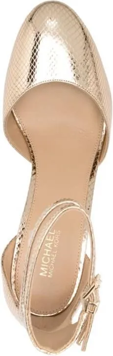 Michael Kors Koda 80mm logo-charm glitter sandals Neutrals