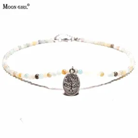 new stylish Tree of Life Natural Amazonite Stone Beads Choker Necklace