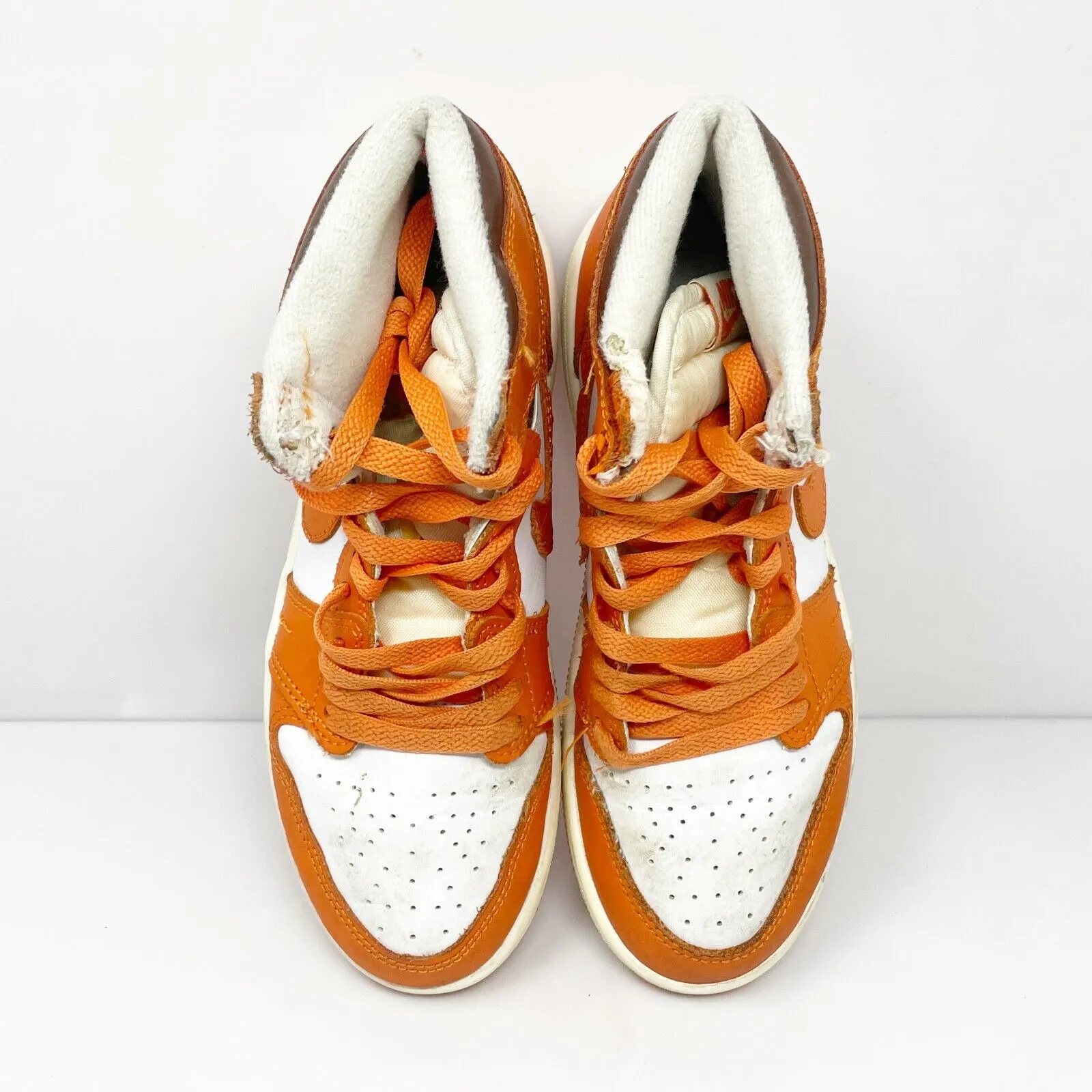 Nike Boys Air Jordan 1 High CU0449-101 Orange Basketball Shoes Sneakers Sz 2.5Y