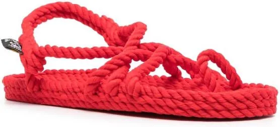 Nomadic State of Mind twisted raffia sandals Red