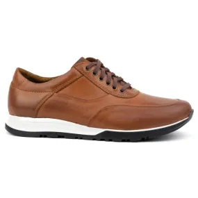 Olivier Men's leather sports casual shoes 902KNT Ax brown