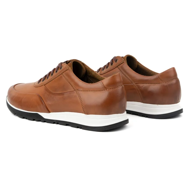 Olivier Men's leather sports casual shoes 902KNT Ax brown