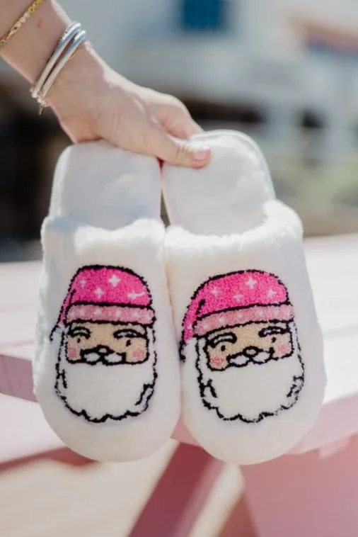 Pink Santa Face Best Women's Slippers