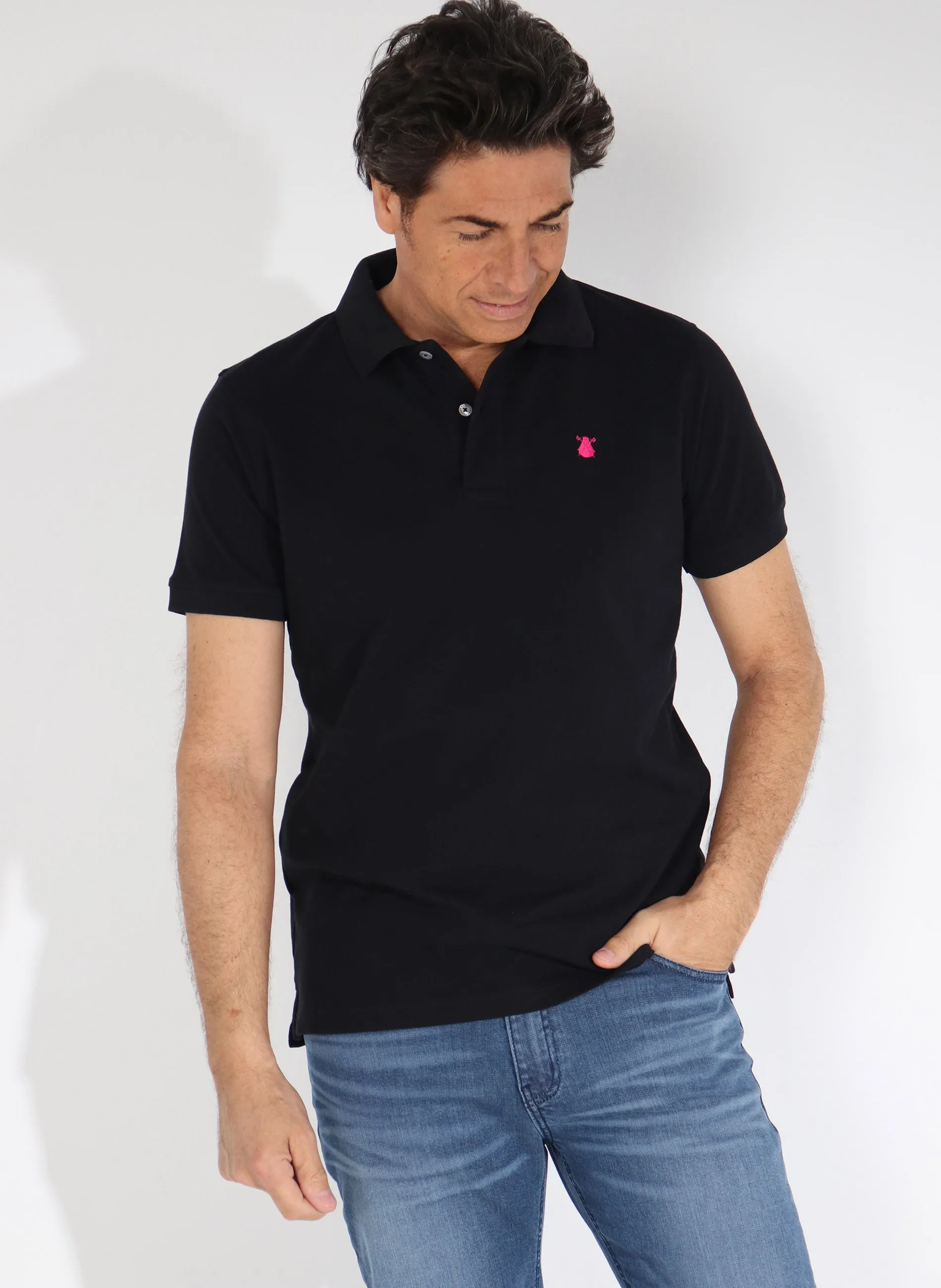 Polo Hombre Negro Classic