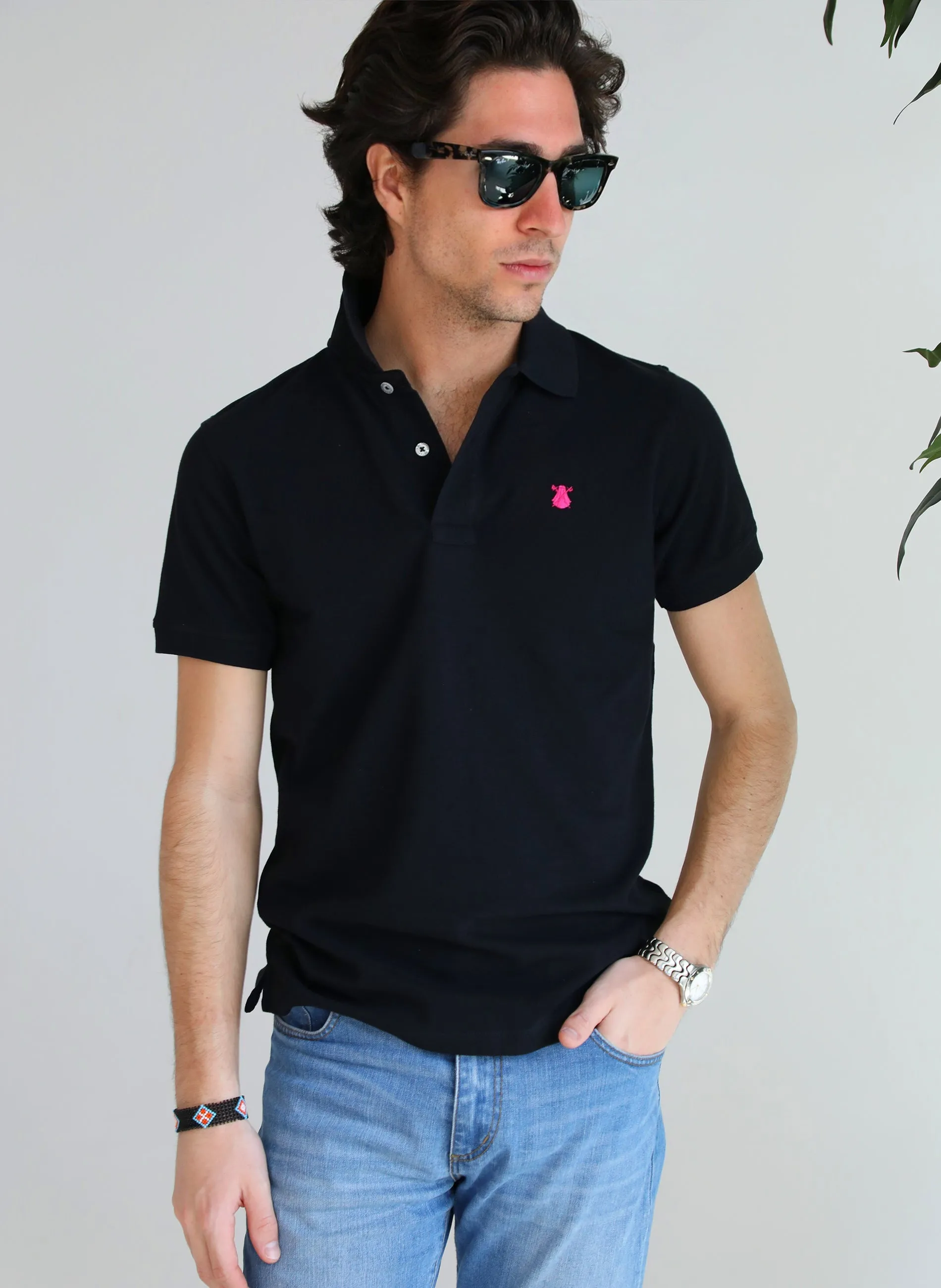 Polo Hombre Negro Classic