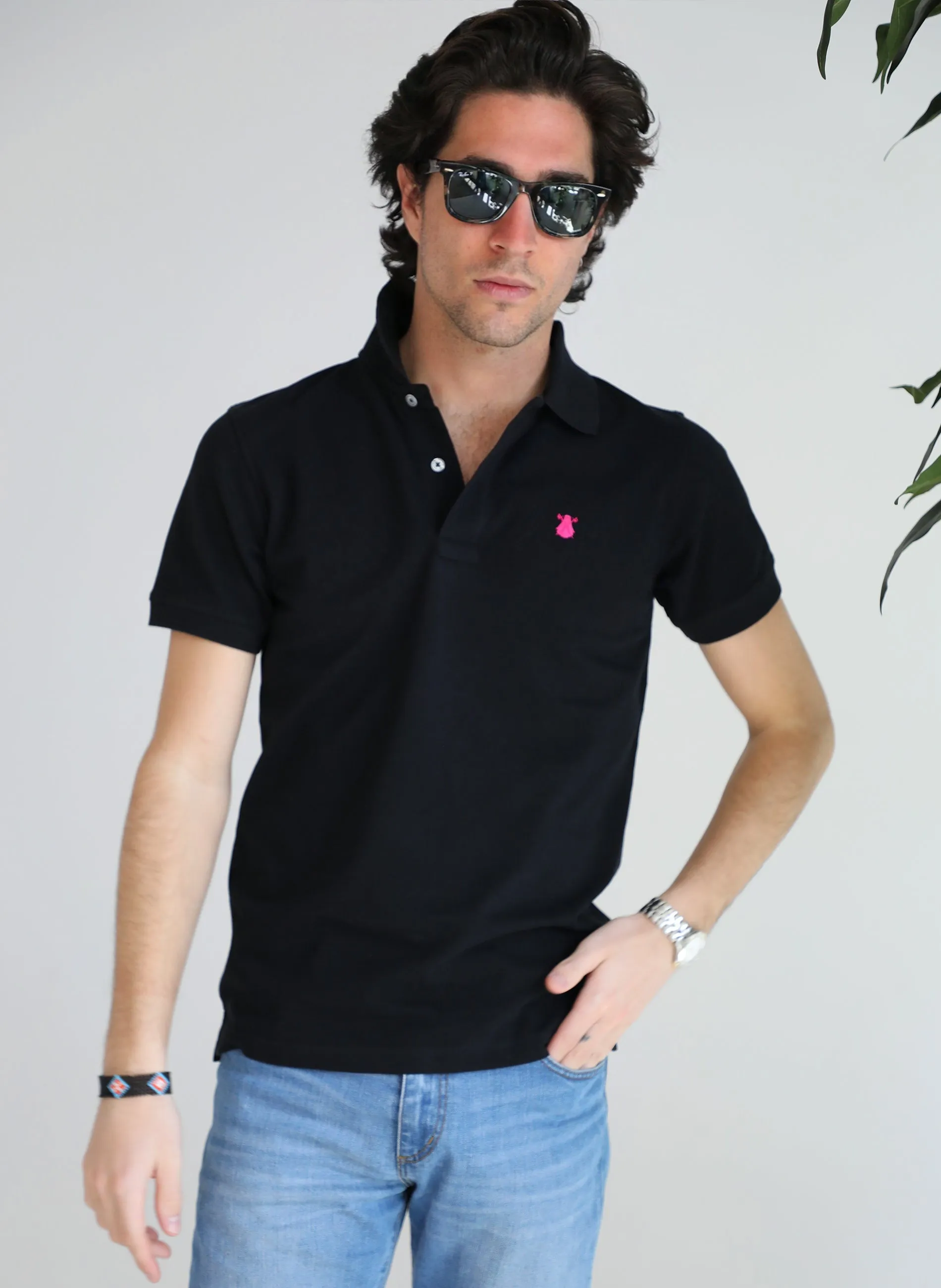 Polo Hombre Negro Classic