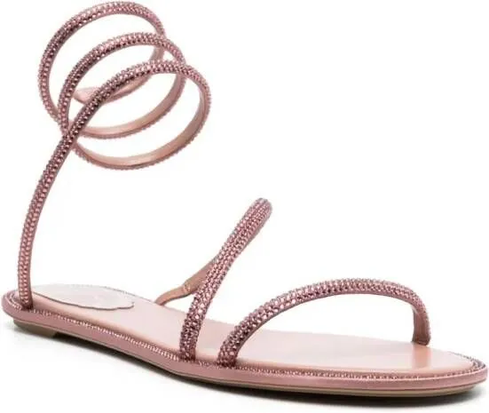 René Caovilla Cleo crystal-embellished sandals Pink