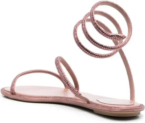 René Caovilla Cleo crystal-embellished sandals Pink