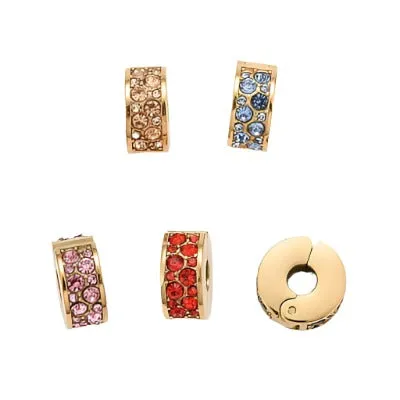 Round European Stopper Charm, Assorted Colours, Gold Stainless Steel (PRE-ORDER ALLOW 10 DAYS) (Copy)