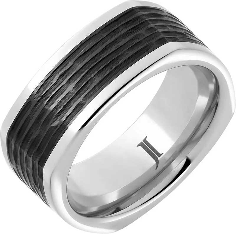 The Cubist - Serinium Black Diamond Ceramic Ring