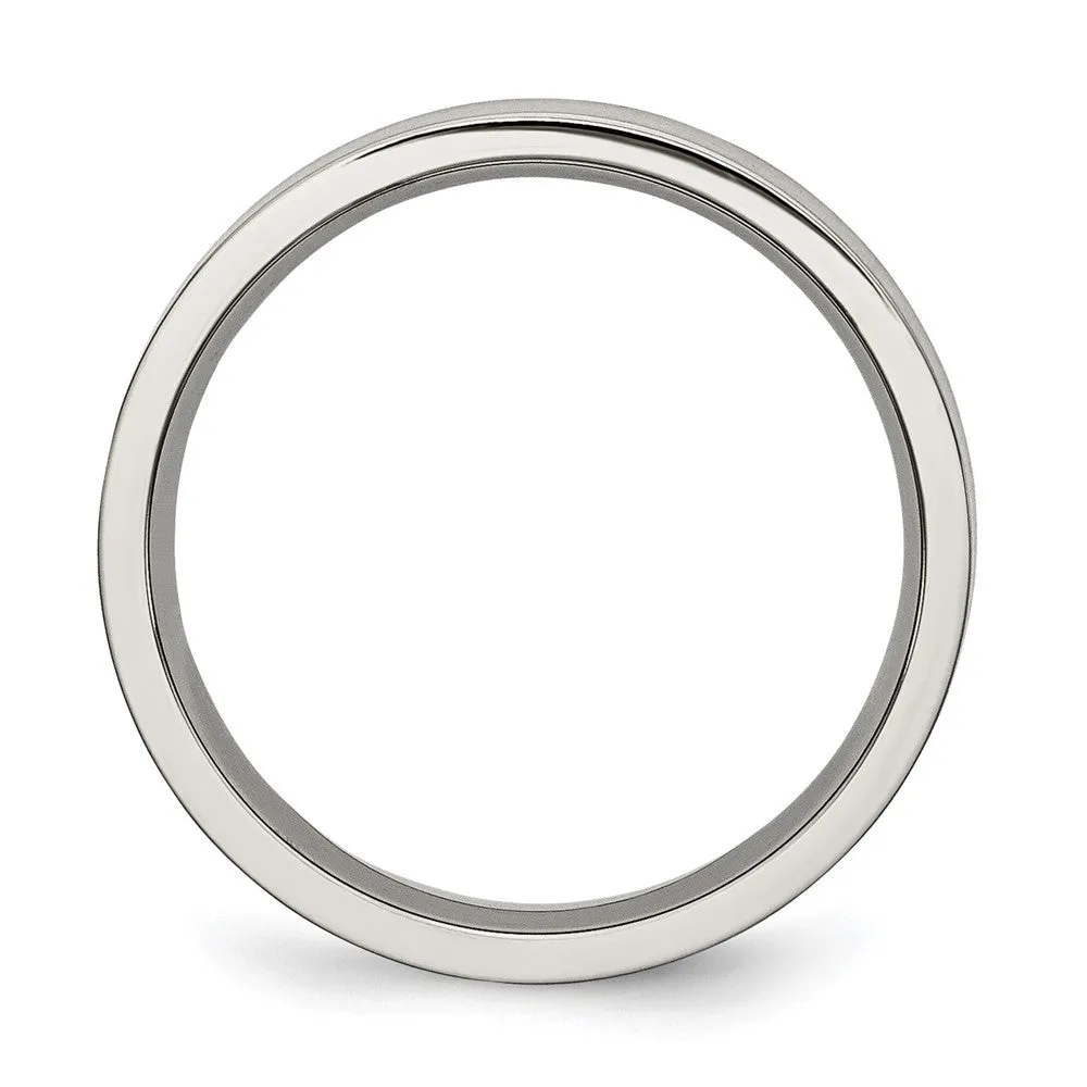 Titanium 5mm Brushed Flat Comfort Fit Band