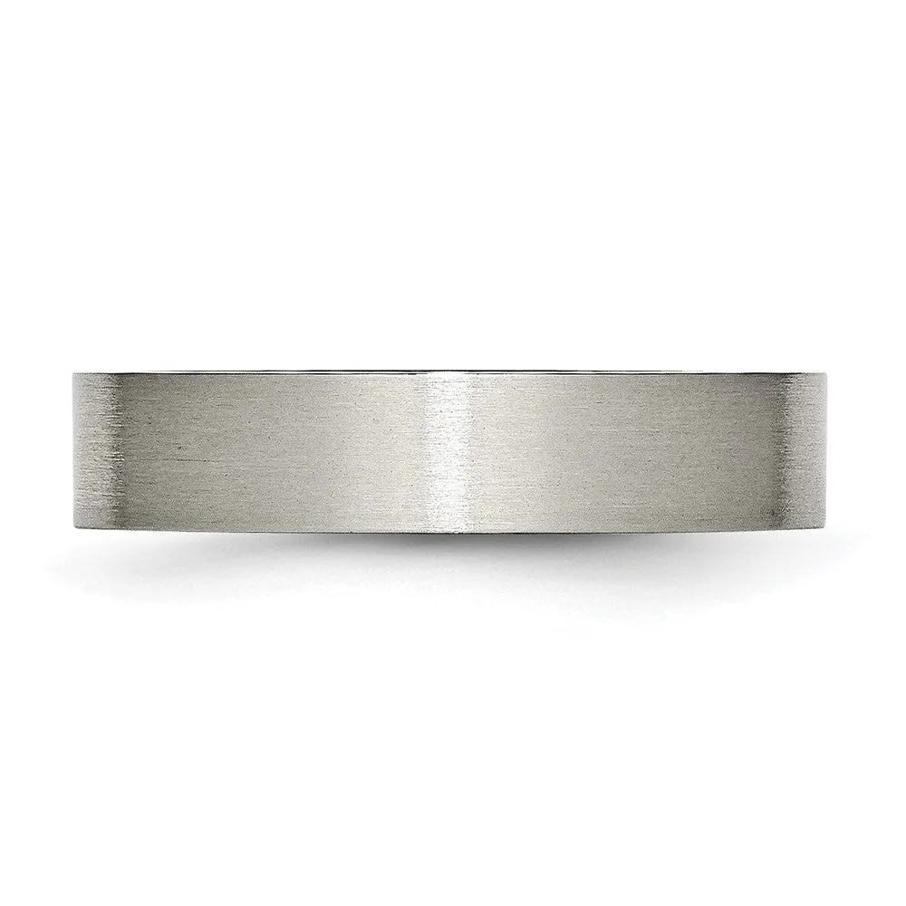 Titanium 5mm Brushed Flat Comfort Fit Band