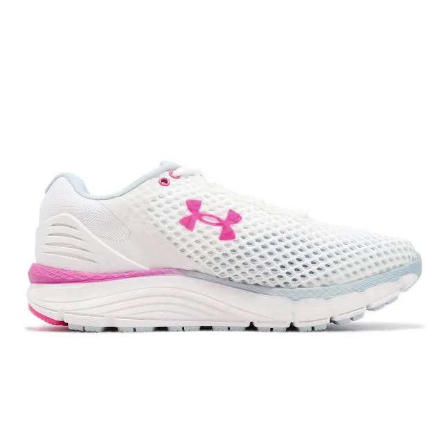 Under armour charged intake 5 ua white pink women running shoes 3023564-106