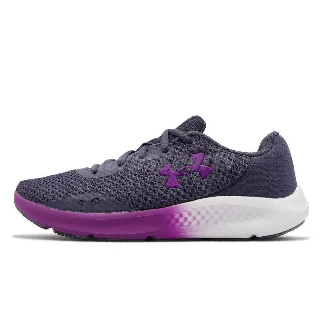 Under armour charged pursuit 3 ua purple white women running shoes 3024889-500