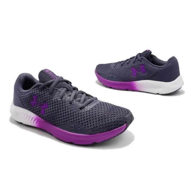 Under armour charged pursuit 3 ua purple white women running shoes 3024889-500